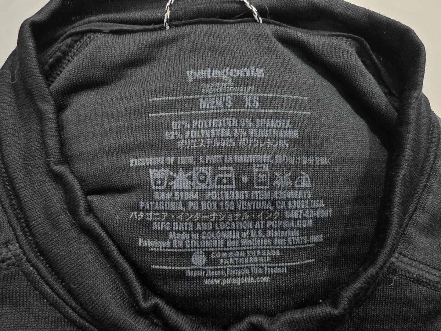 Playera Manga Larga Patagonia Xchico Xs Negro