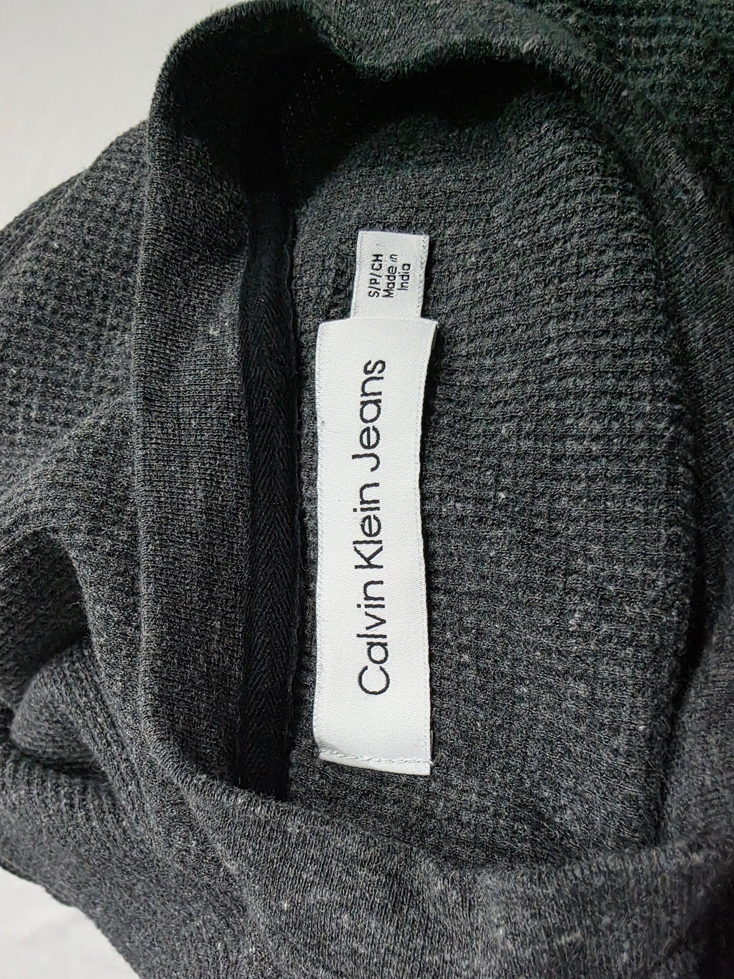 Playera Manga Larga Calvin Klein Chico S Gris