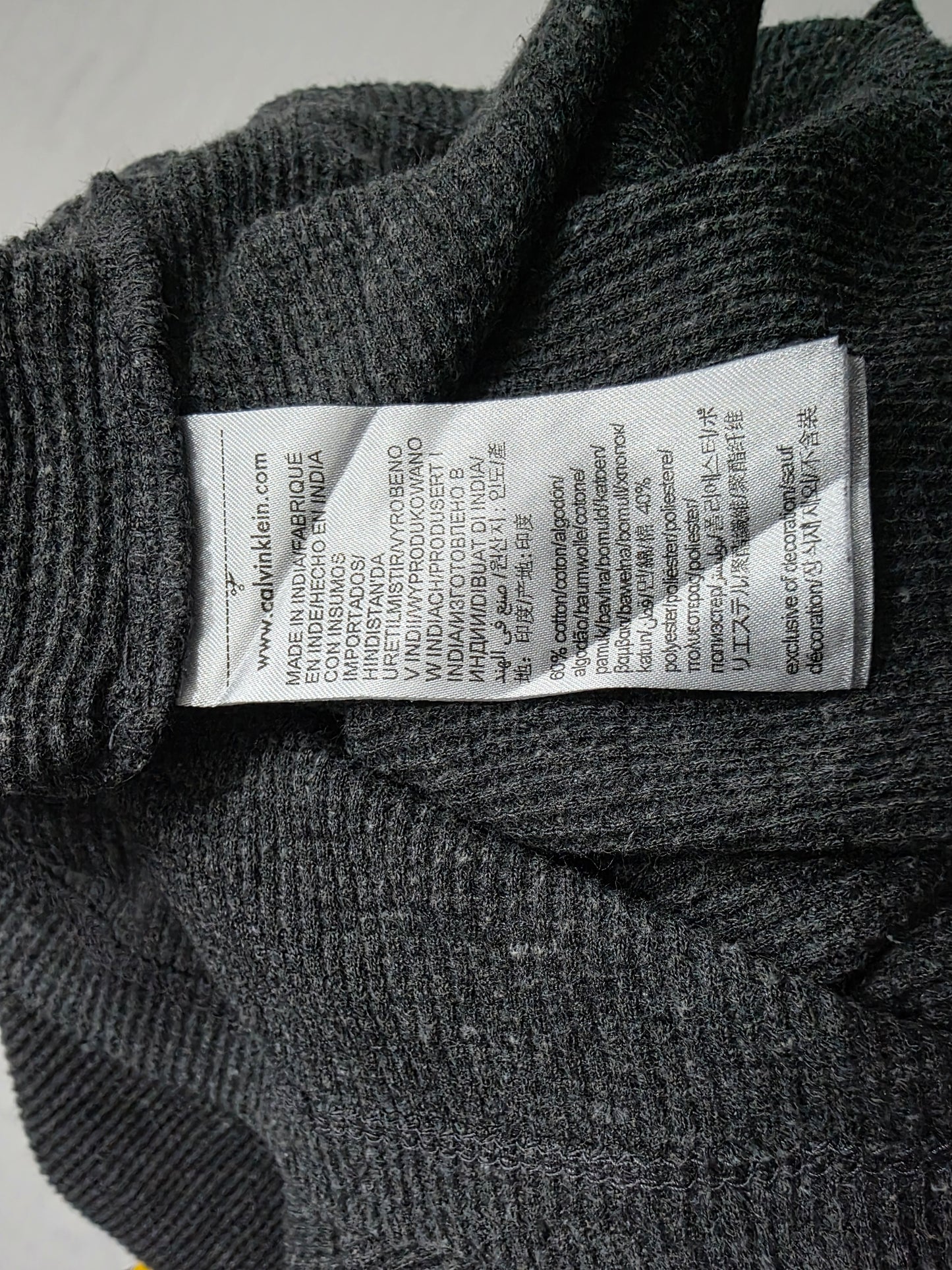 Playera Manga Larga Calvin Klein Chico S Gris