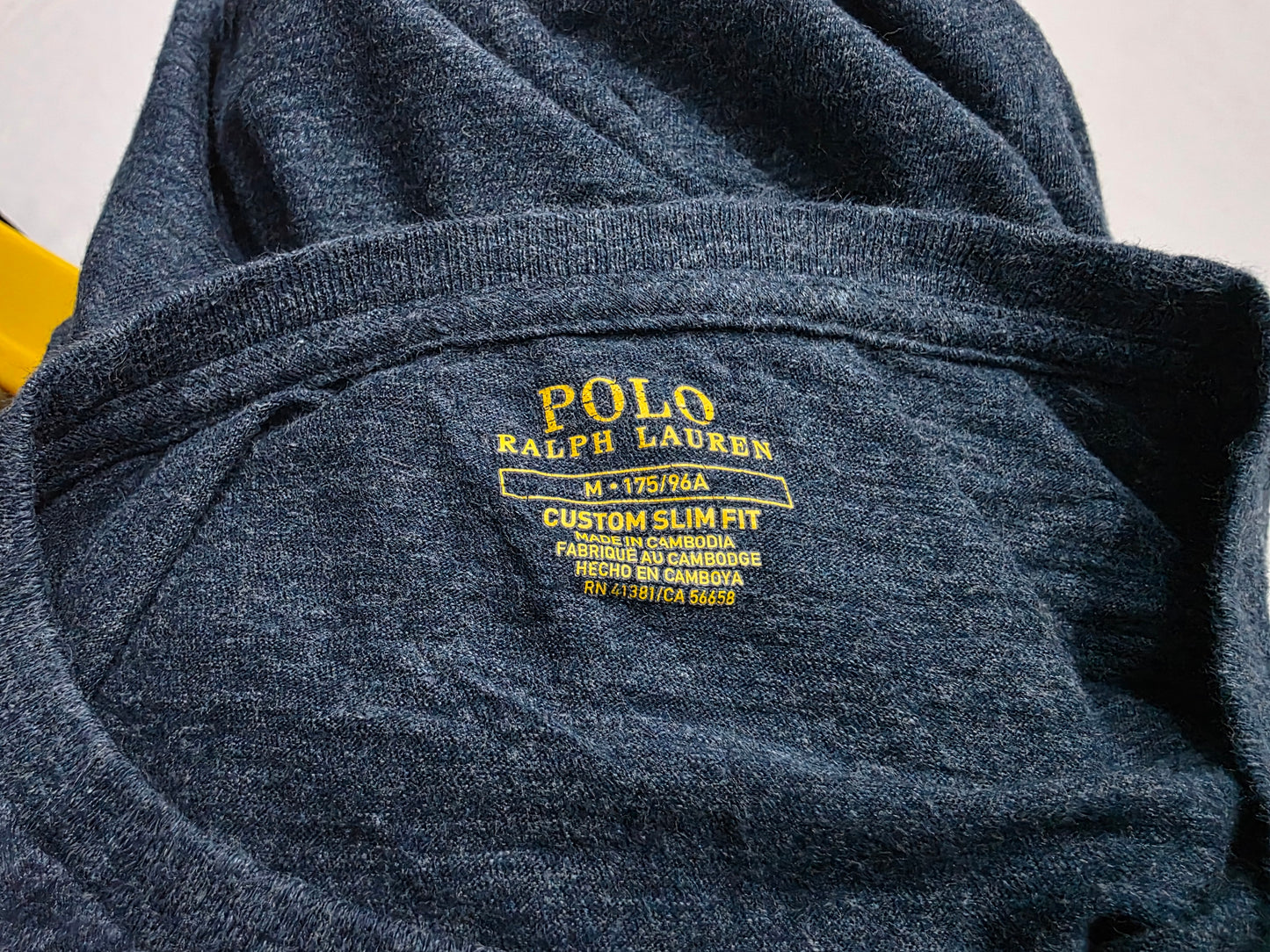 Playera Manga Larga Ralph Lauren Mediana M Azul Pony Blanco
