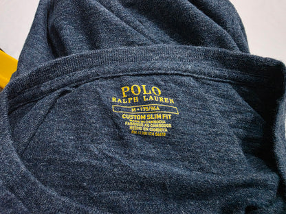 Playera Manga Larga Ralph Lauren Mediana M Azul Pony Blanco