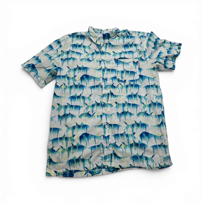 Camisa Manga Corta Columbia Mediana M Blanca Y Azul