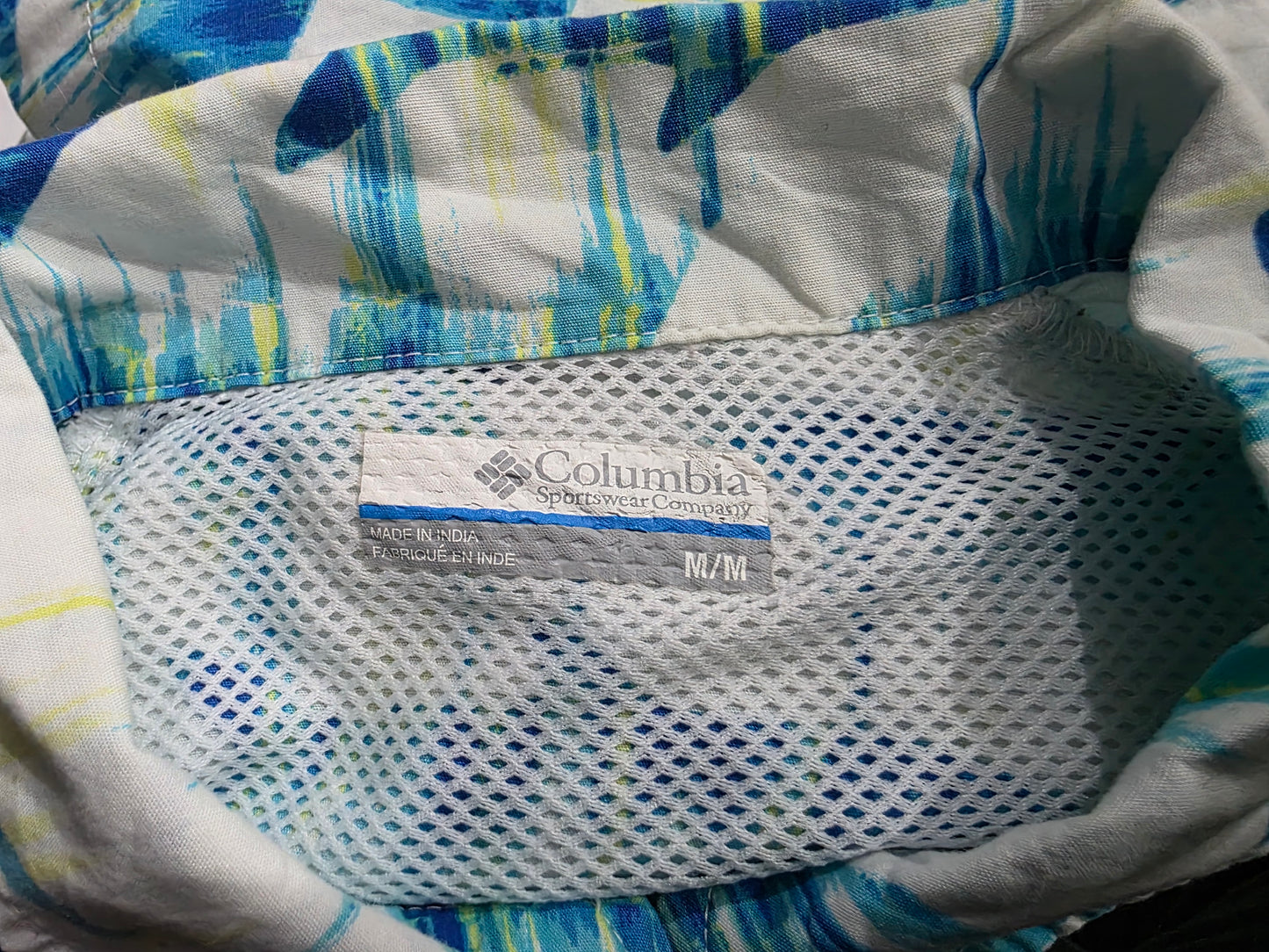Camisa Manga Corta Columbia Mediana M Blanca Y Azul