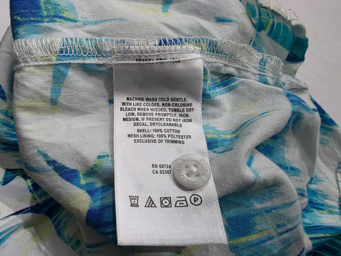 Camisa Manga Corta Columbia Mediana M Blanca Y Azul