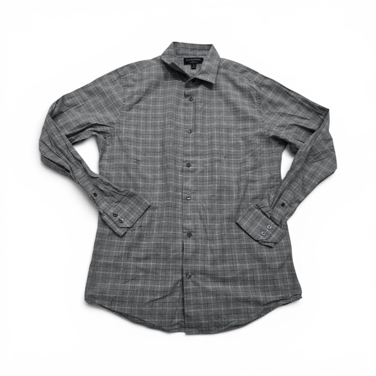 Camisa Banana Republic Mediana M Cuadro Gris