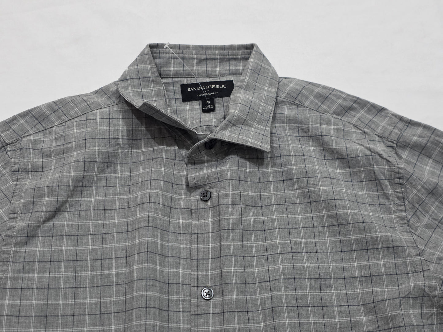 Camisa Banana Republic Mediana M Cuadro Gris