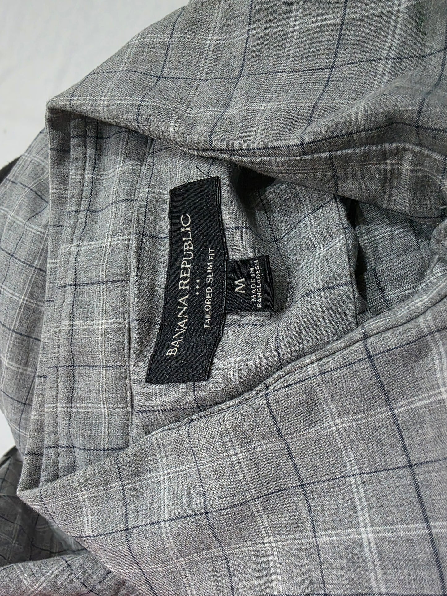Camisa Banana Republic Mediana M Cuadro Gris