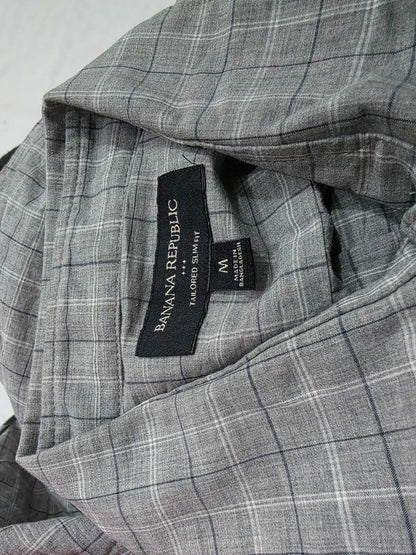 Camisa Banana Republic Mediana M Cuadro Gris