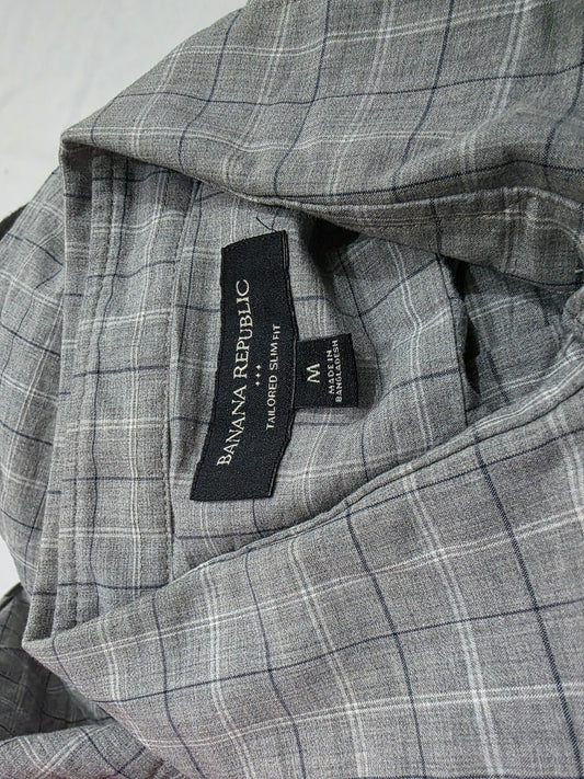 Camisa Banana Republic Mediana M Cuadro Gris