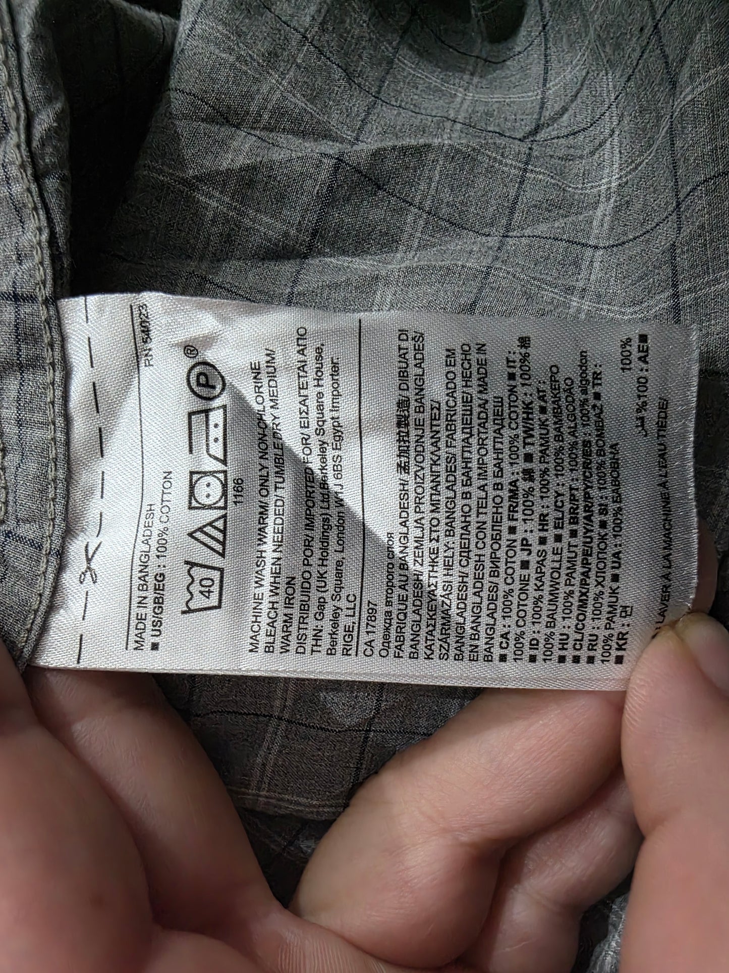 Camisa Banana Republic Mediana M Cuadro Gris