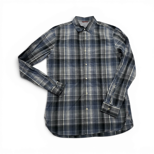 Camisa Slimfit Banana Repubic Mediana M Cuadro Azul Negro