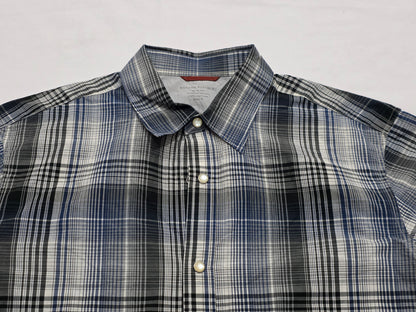 Camisa Slimfit Banana Repubic Mediana M Cuadro Azul Negro
