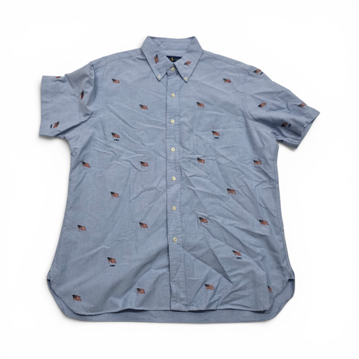 Camisa Mnga Corta Ralph Lauren Grande L Azul Bandera Usa