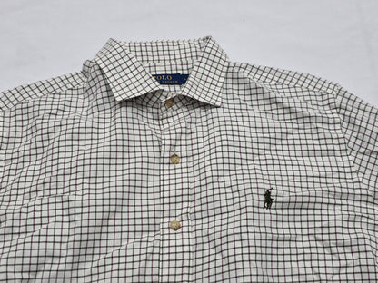 Camisa Ralph Lauren Grande L Beige Cuadro Verde