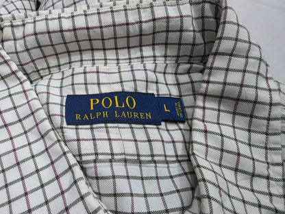 Camisa Ralph Lauren Grande L Beige Cuadro Verde