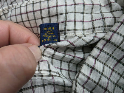 Camisa Ralph Lauren Grande L Beige Cuadro Verde