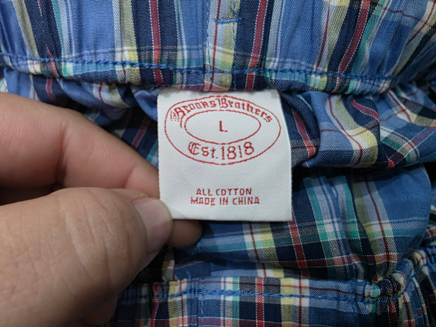 Pijama Brooks Brothers Grande L Cuadro Azul