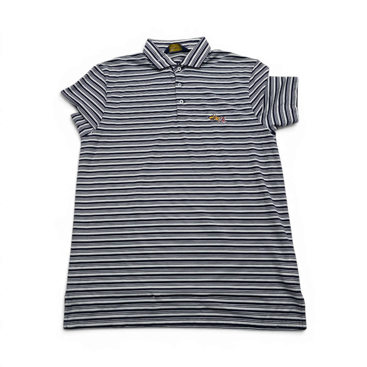 Playera Polo Ralph Lauren Grande L Azul Lineas Pro Fit