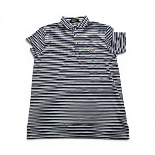 Playera Polo Ralph Lauren Grande L Azul Lineas Pro Fit