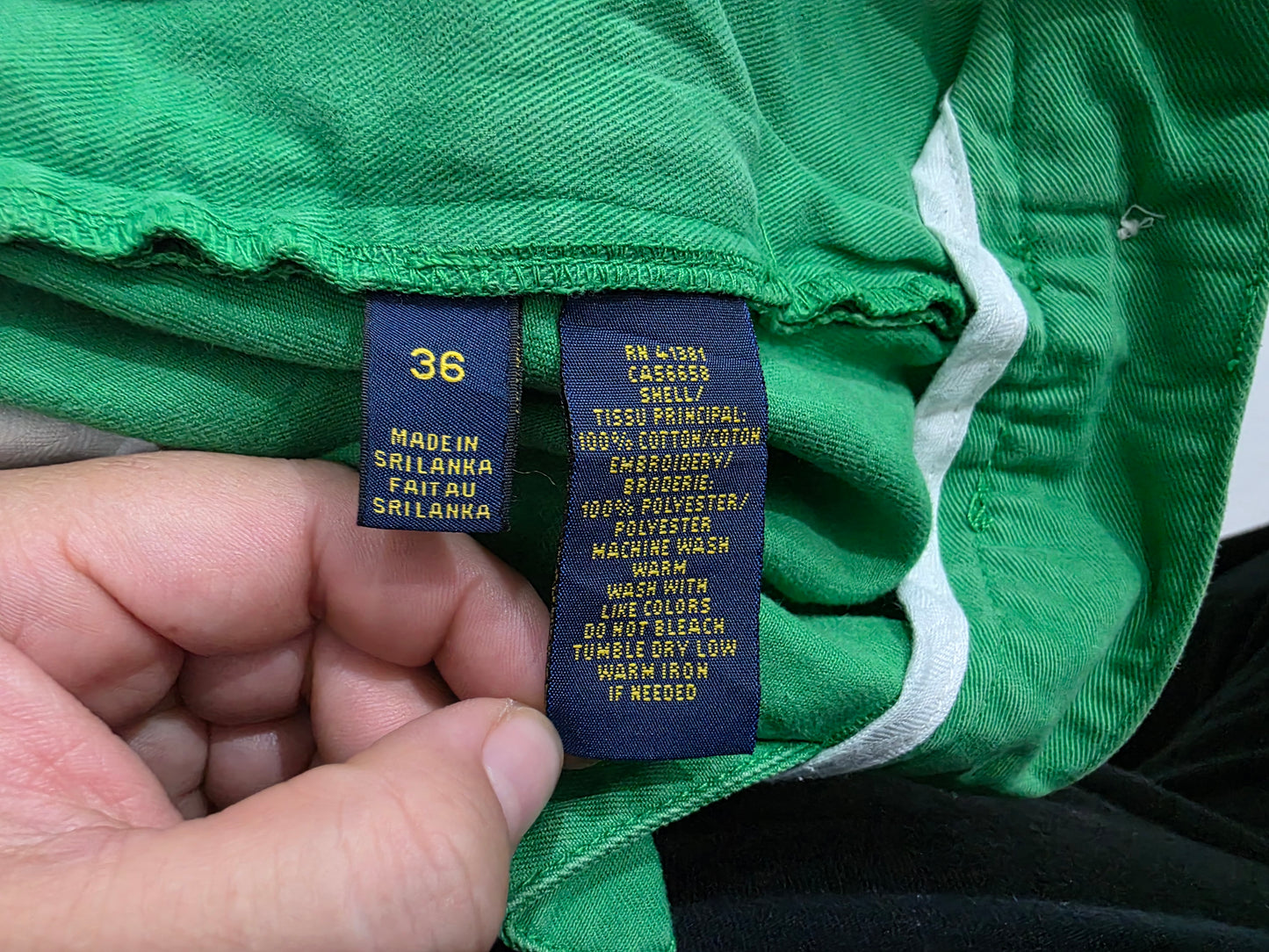 Bermuda Ralph Lauren Talla 36 Verde Deslavado Ballenas