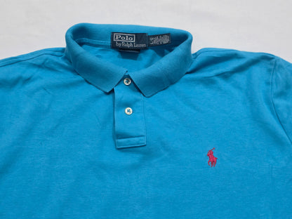 Playera Polo Customfit Ralph Lauren Grande L Azul Pony Rosa