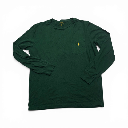 Playera Manga Larga Ralph Lauren Grandel Verde Pony Amarillo