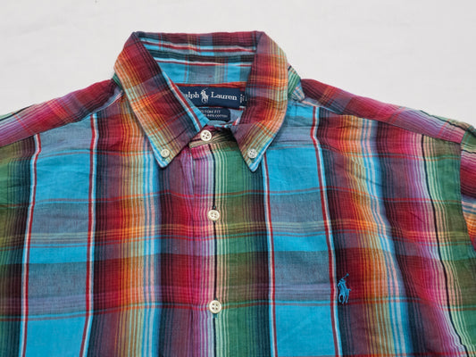 Camisa Manga Corta Ralph Lauren Grande L Cuadro Colores
