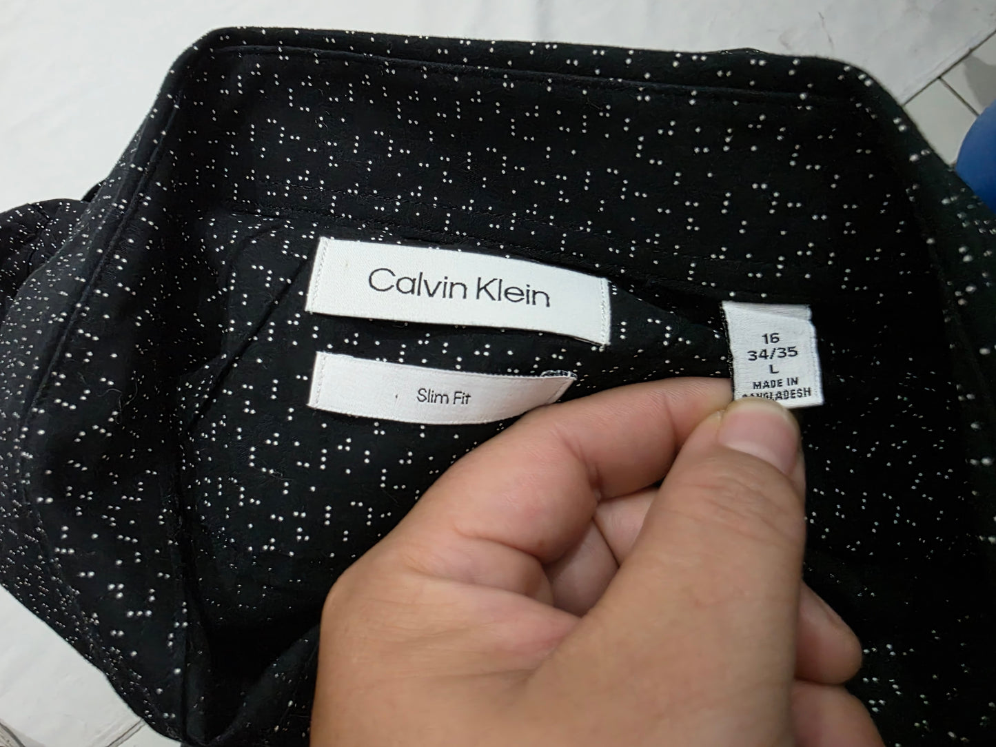 Camisa Calvin Klein Grande L Negro Puntos