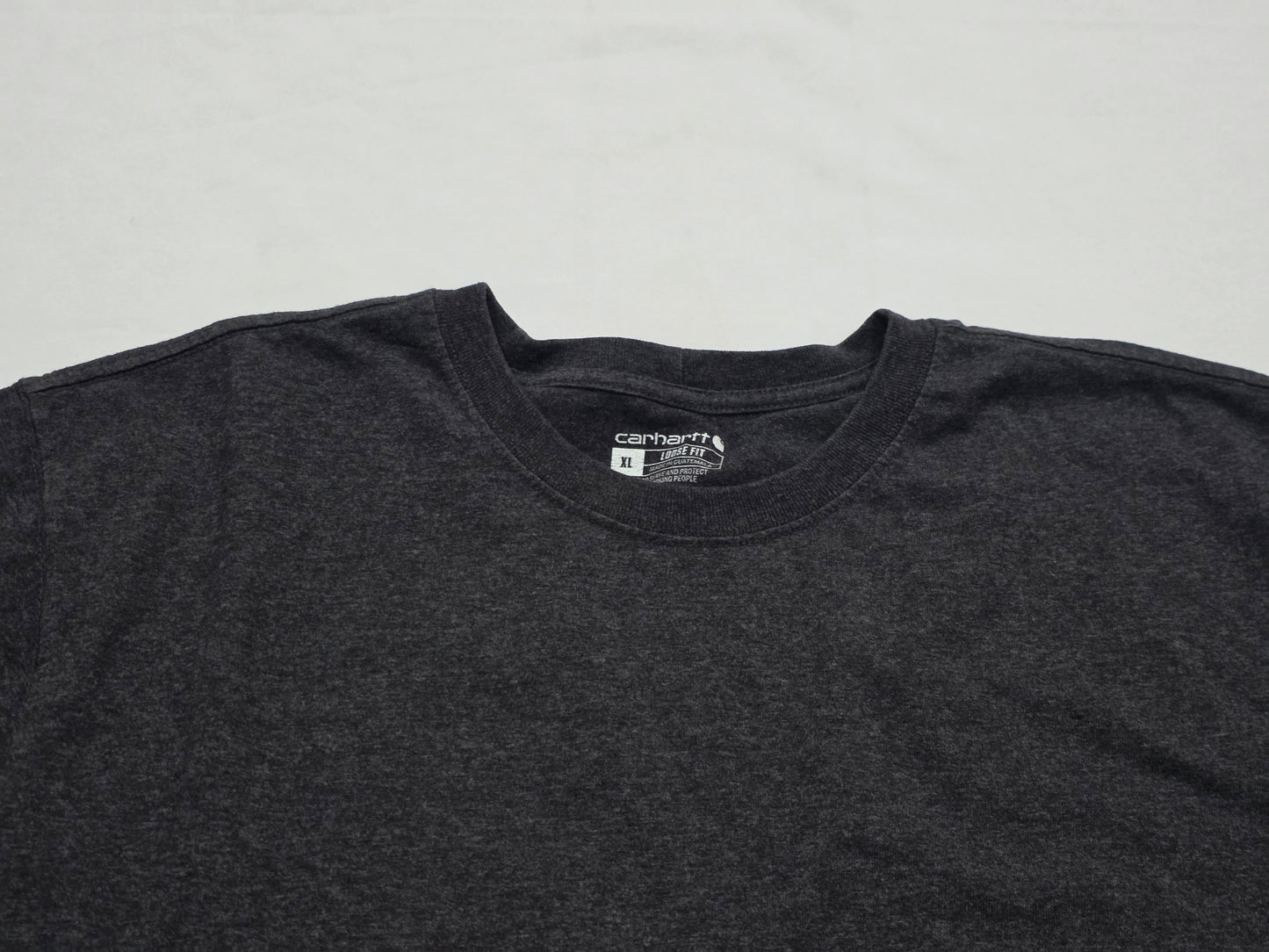 Playera Manga Larga Carhartt Xgrande Xl Gris Letras Naranja