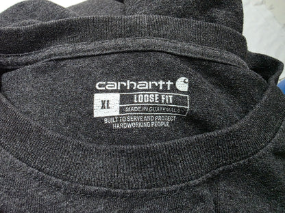 Playera Manga Larga Carhartt Xgrande Xl Gris Letras Naranja