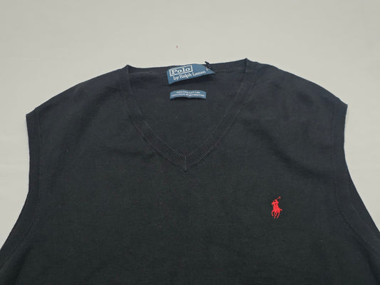Chaleco Ralph Lauren Xgrande Xl Negro Pony Rojo