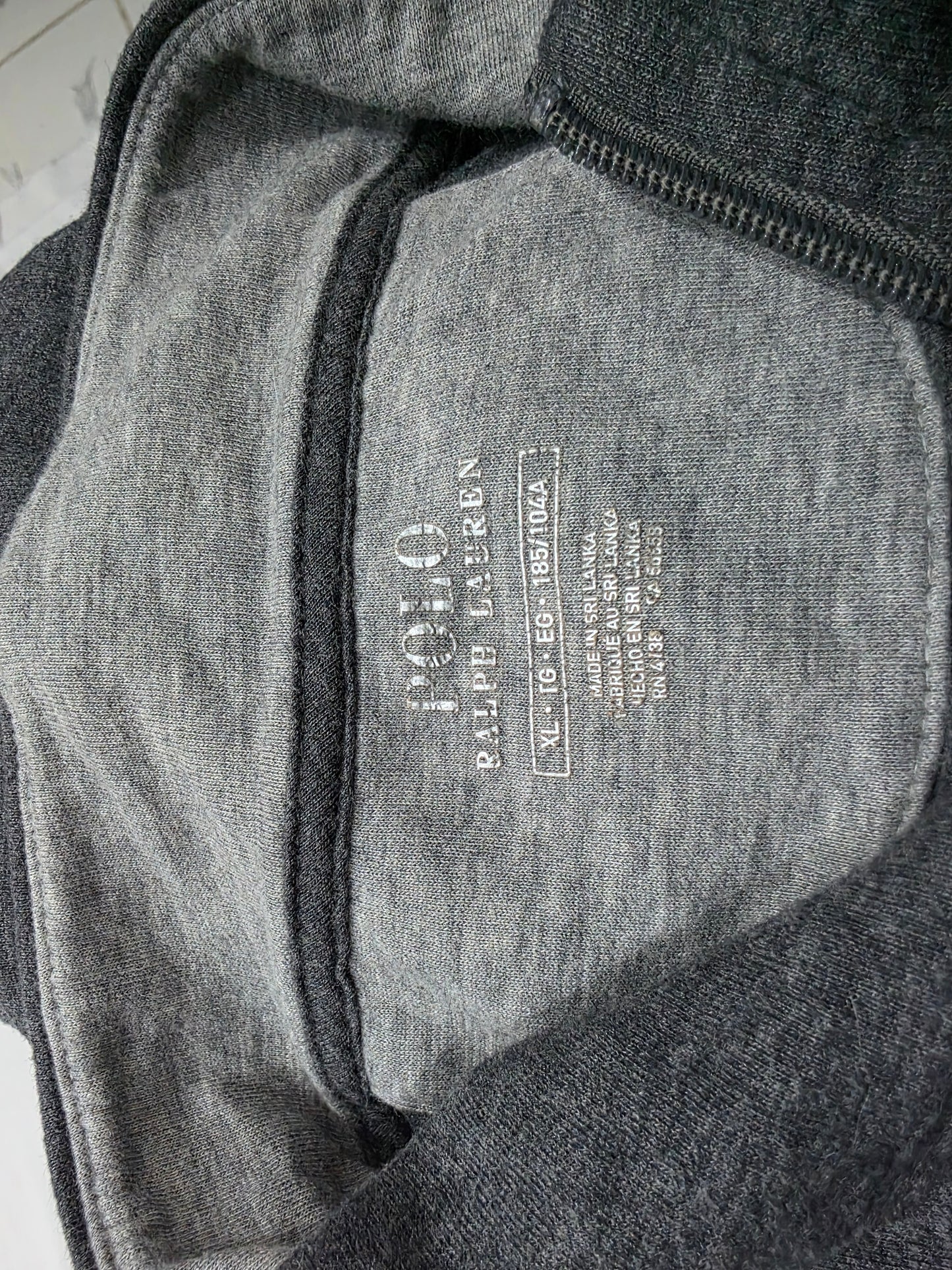 Sueter Ralph Lauren Xgrande Xl Gris Pony Gris Cierre Corto