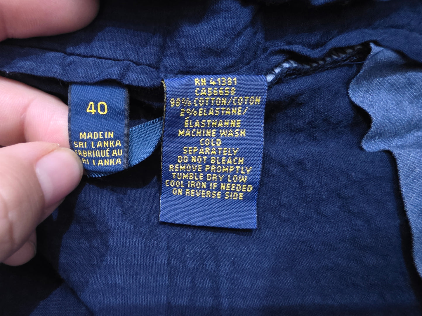 Bermuda Ralph Lauren Talla 40 Azul Stretch Recto