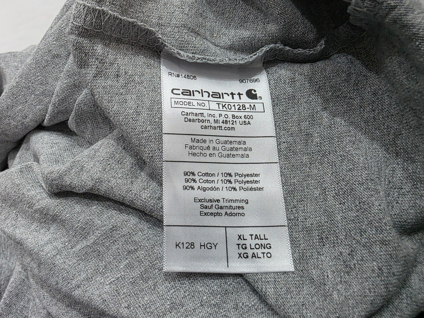 Playera Manga Larga Carhartt Xgrande Xl Gris Loose Fit Alto