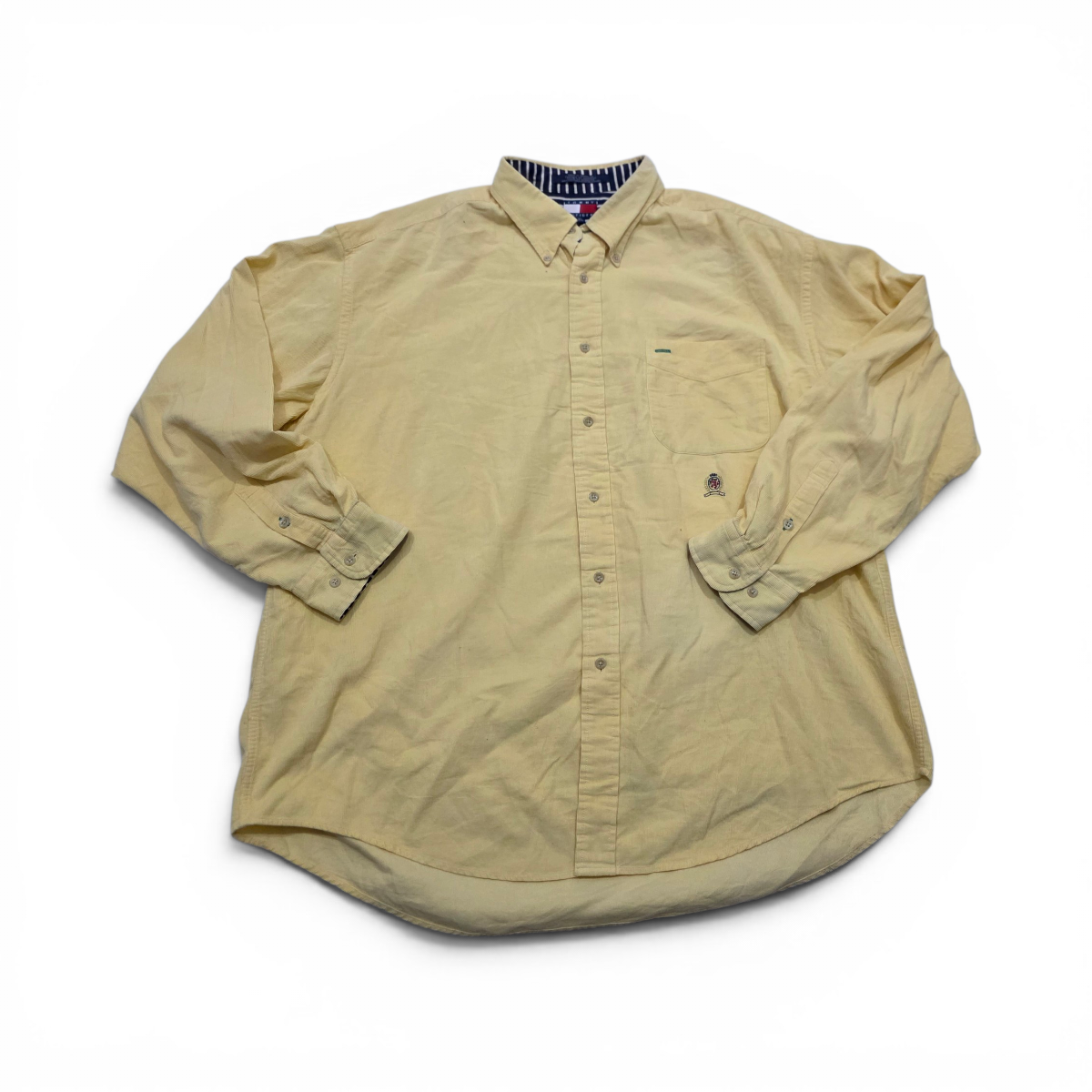 Camisa Tommy Hilfiger Xgrande Xl Amarillo Retro