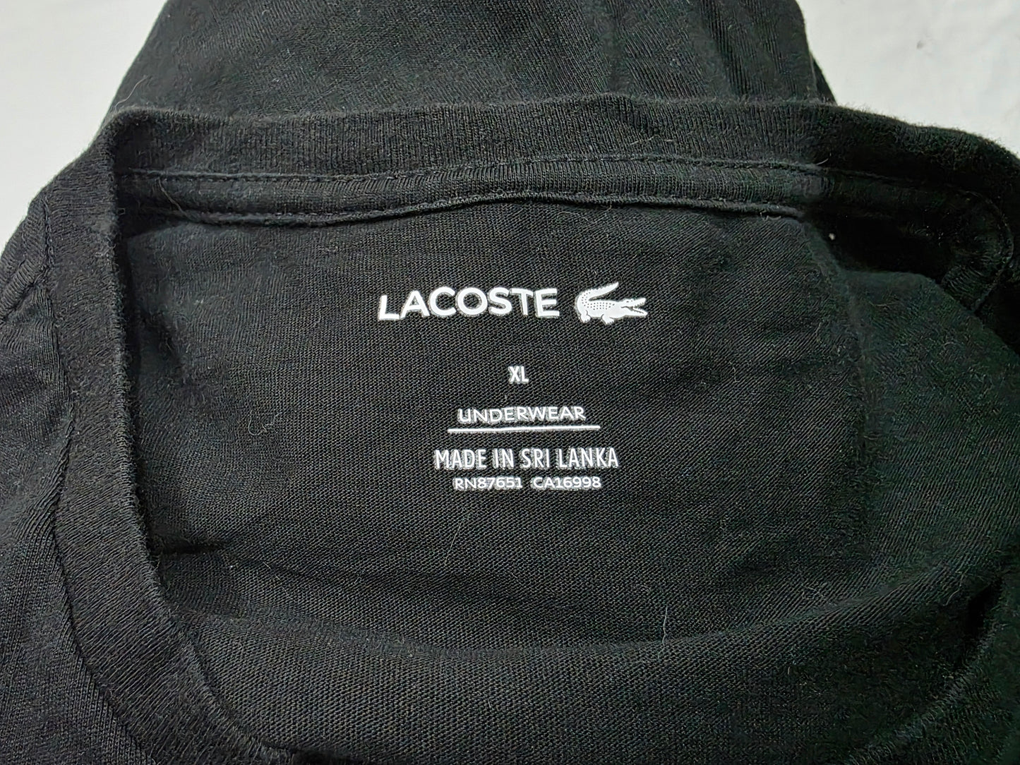 Playera Lacoste Xgrande Xl Negro Underwear