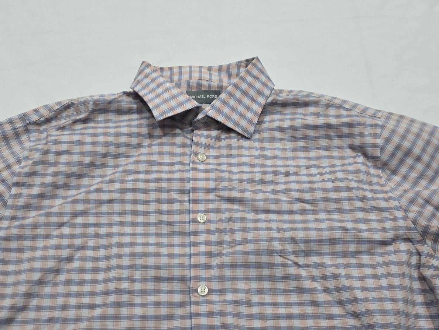 Camisa Michael Kors Xgrande 17 1/2 36-37 Regular Azul Naranj