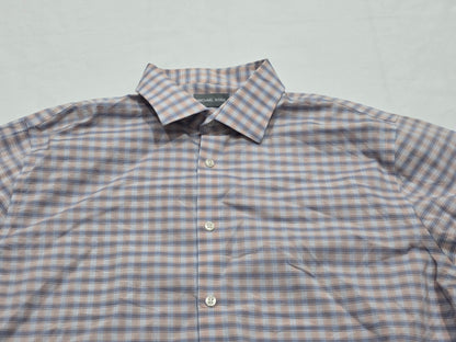 Camisa Michael Kors Xgrande 17 1/2 36-37 Regular Azul Naranj
