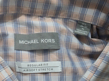 Camisa Michael Kors Xgrande 17 1/2 36-37 Regular Azul Naranj