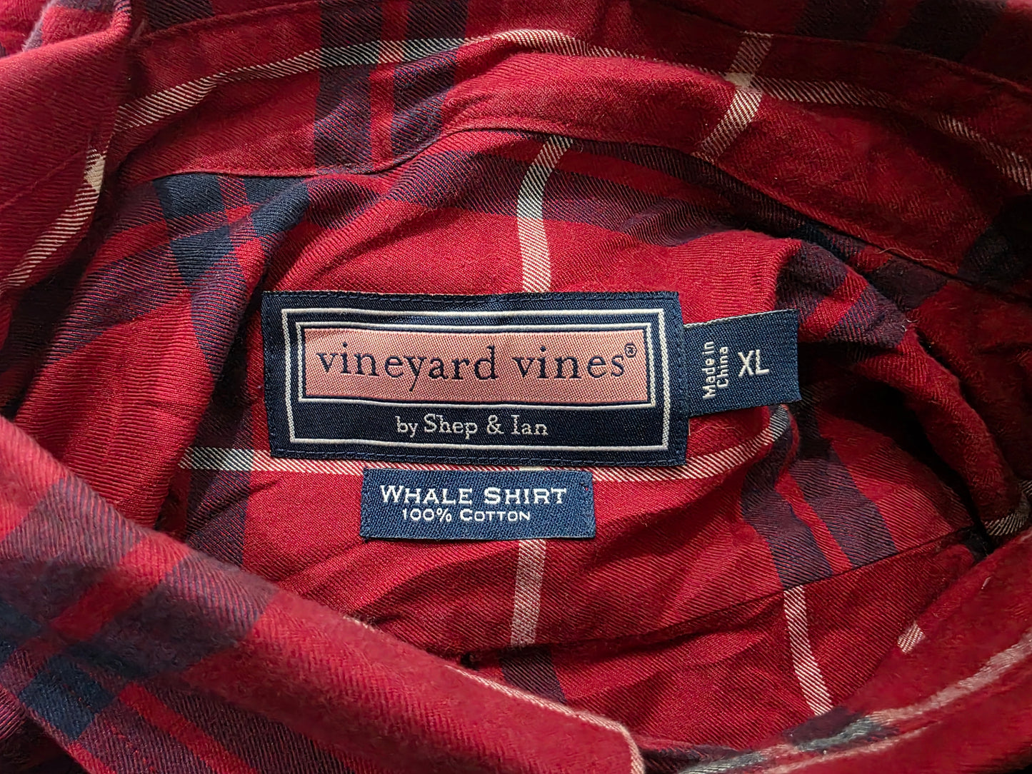 Camisa Vineyard Vines Xgrande Xl Whale Shirt Cuadro Rojo