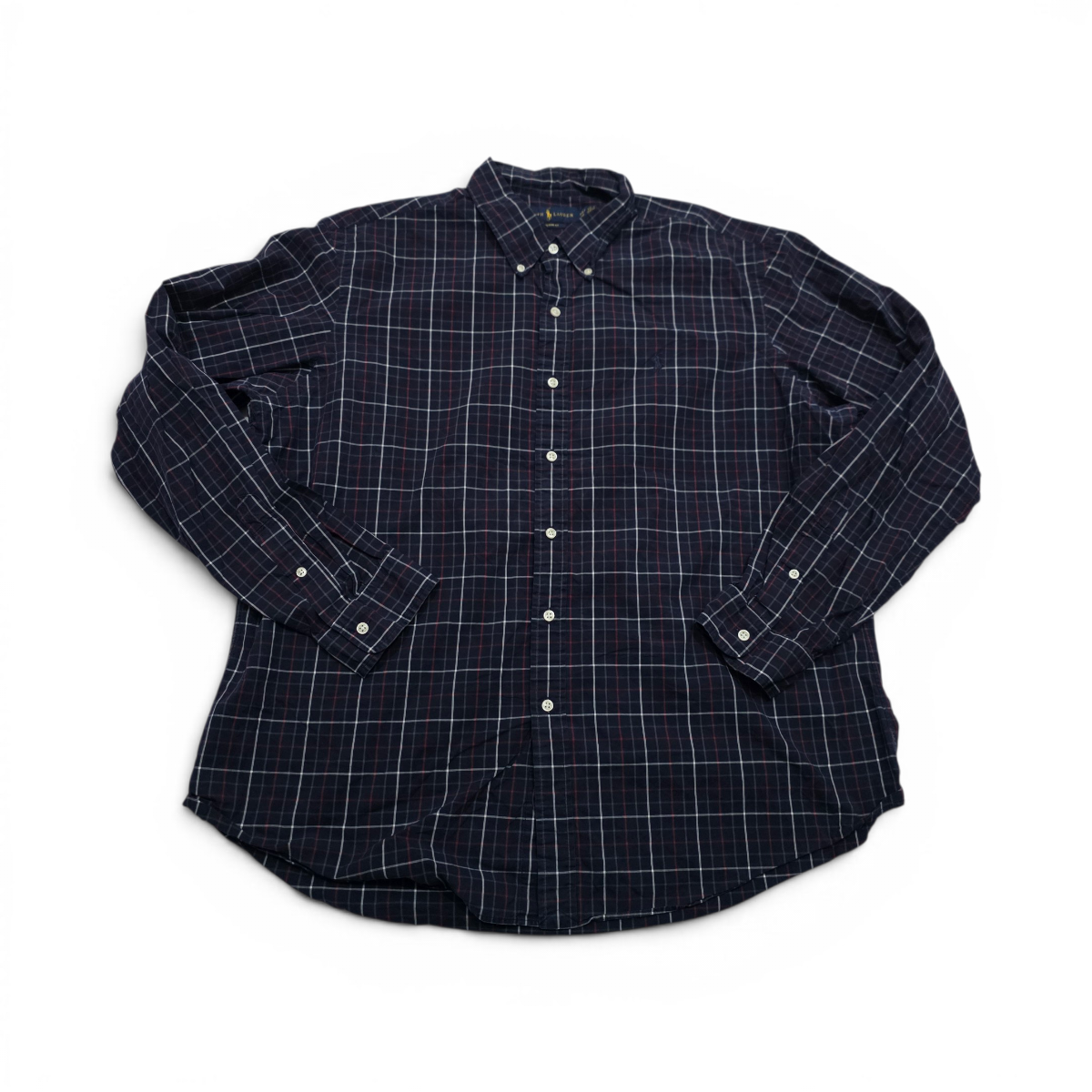 Camisa Ralph Lauren 2xl Custom Fit Cuadro Azul Pony Azul