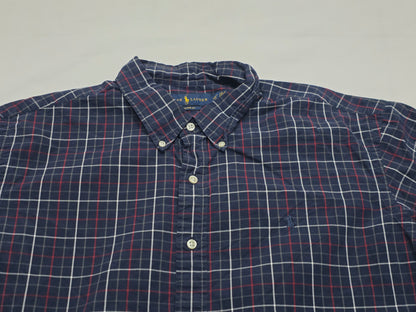 Camisa Ralph Lauren 2xl Custom Fit Cuadro Azul Pony Azul