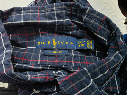 Camisa Ralph Lauren 2xl Custom Fit Cuadro Azul Pony Azul