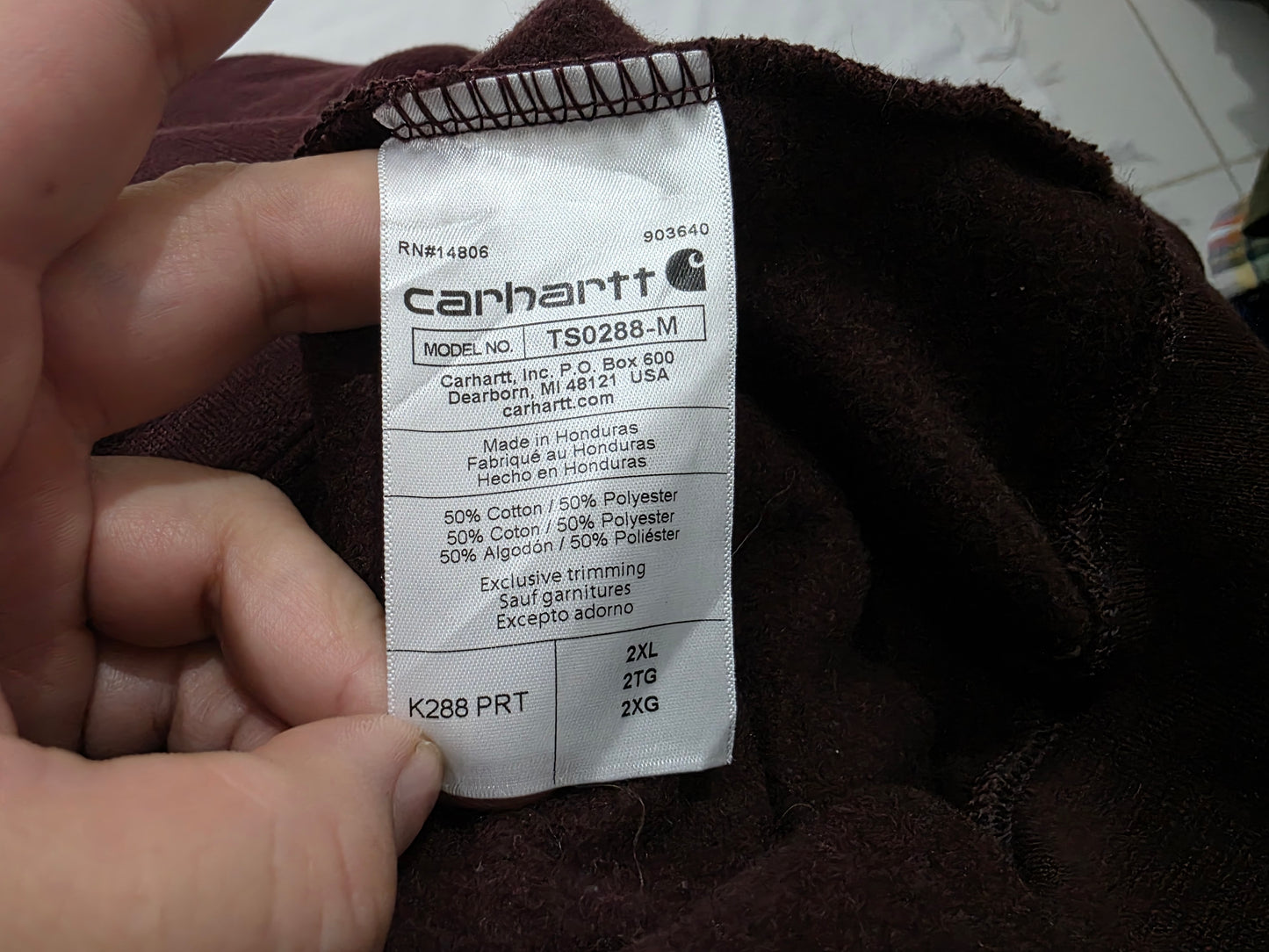 Sudadera Carhartt 2xl Loose Fit Vino