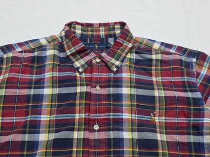 Camisa Ralph Lauren 2xl Classic Fit Cuadro Vino Colores
