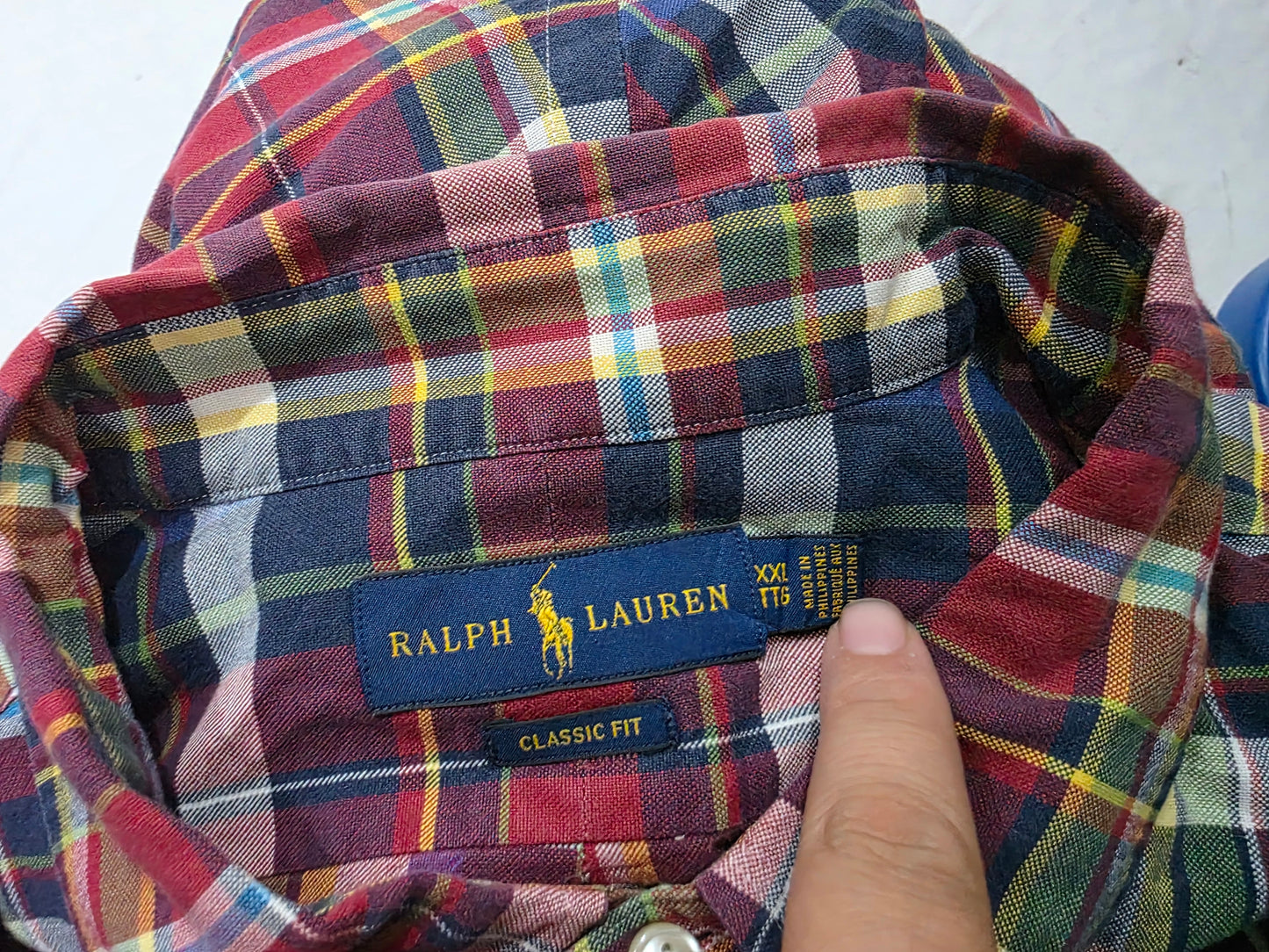 Camisa Ralph Lauren 2xl Classic Fit Cuadro Vino Colores