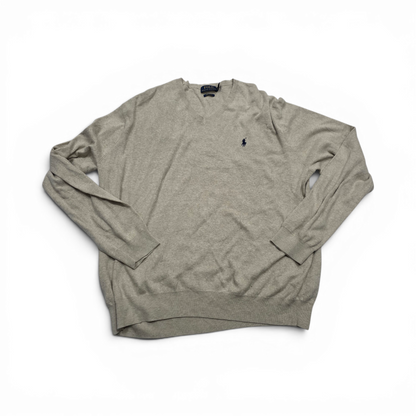 Sueter Ralph Lauren 2xl Cafe Algodon Pima Pony Azul