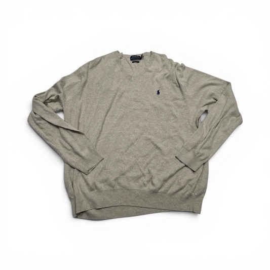 Sueter Ralph Lauren 2xl Cafe Algodon Pima Pony Azul