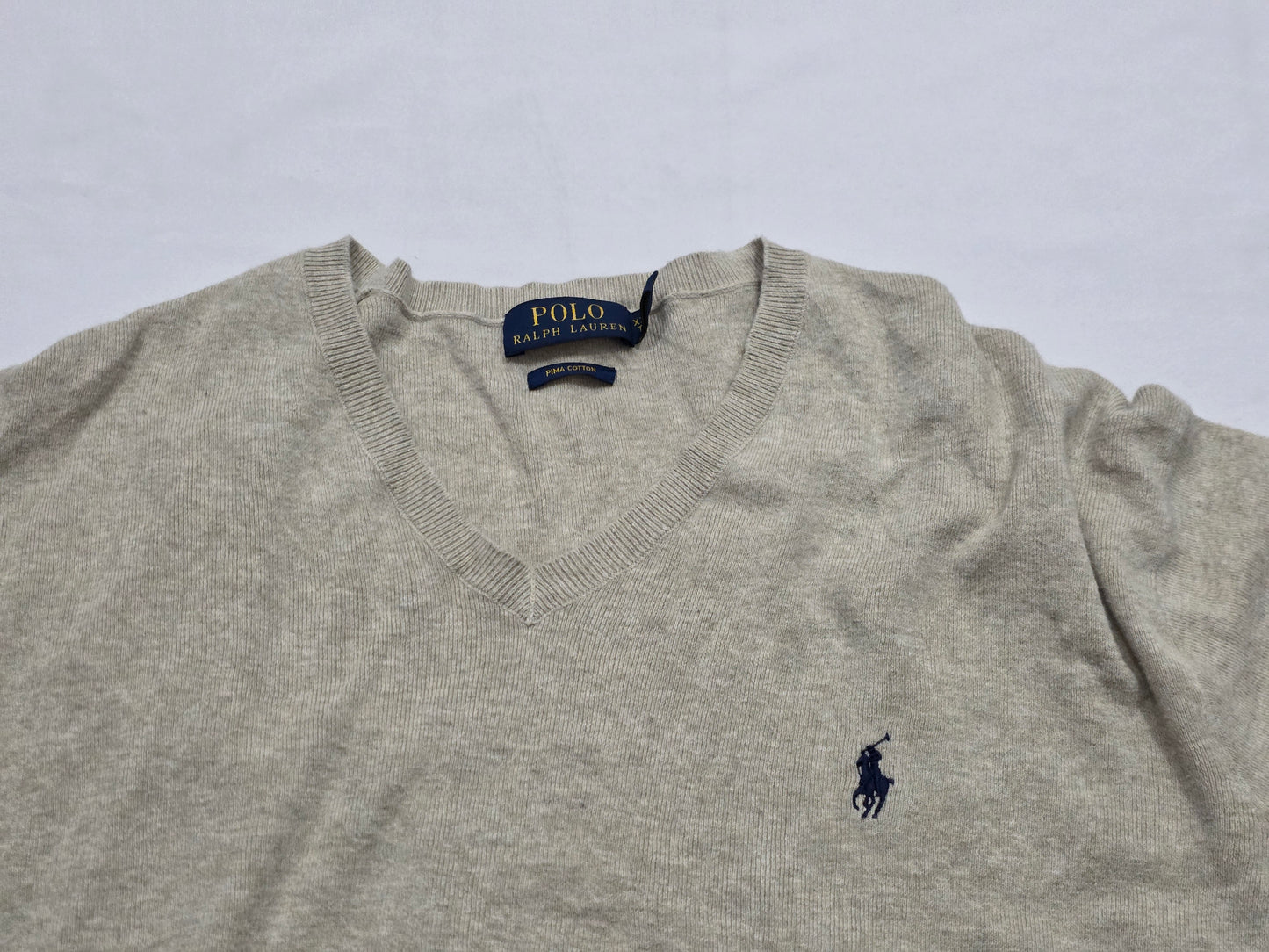 Sueter Ralph Lauren 2xl Cafe Algodon Pima Pony Azul