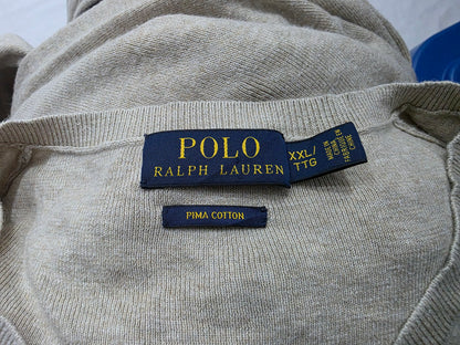 Sueter Ralph Lauren 2xl Cafe Algodon Pima Pony Azul